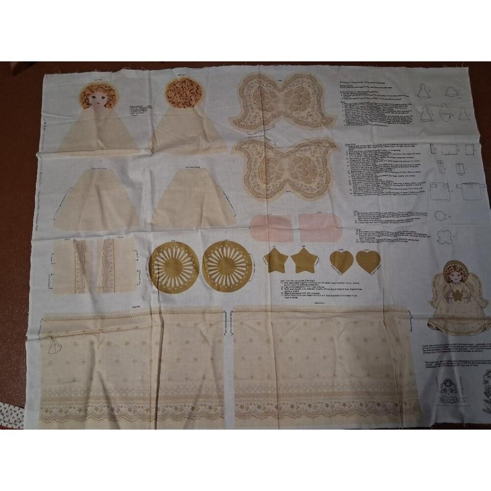 Keepsake Crafts V.I.P. Screen Print Christmas Angel Fabric Panel For Sewing